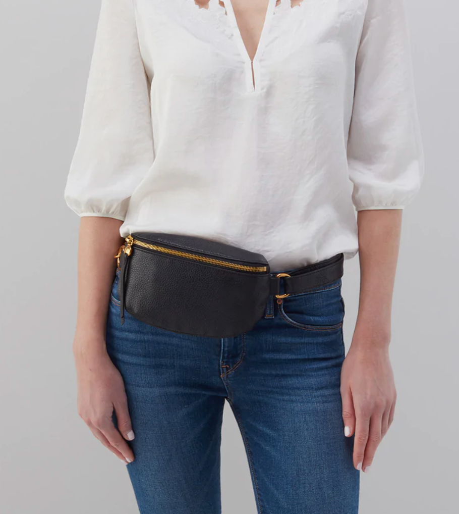 Black Fern Belt Bag-Hobo