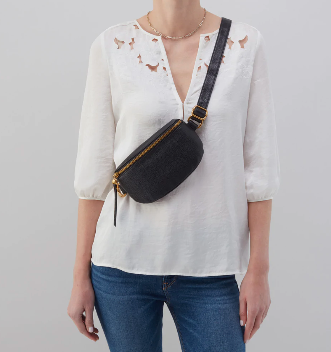 Black Fern Belt Bag-Hobo