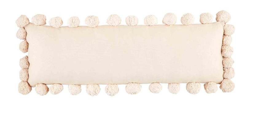 Cream Long Pom Pillow