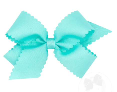 Medium Scallop Bow- Aqua