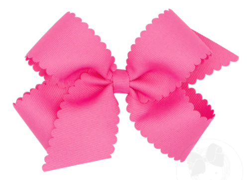 Medium Scallop Bow- Hot Pink
