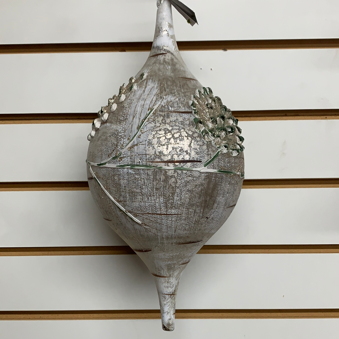 White Birch Glass Ornament