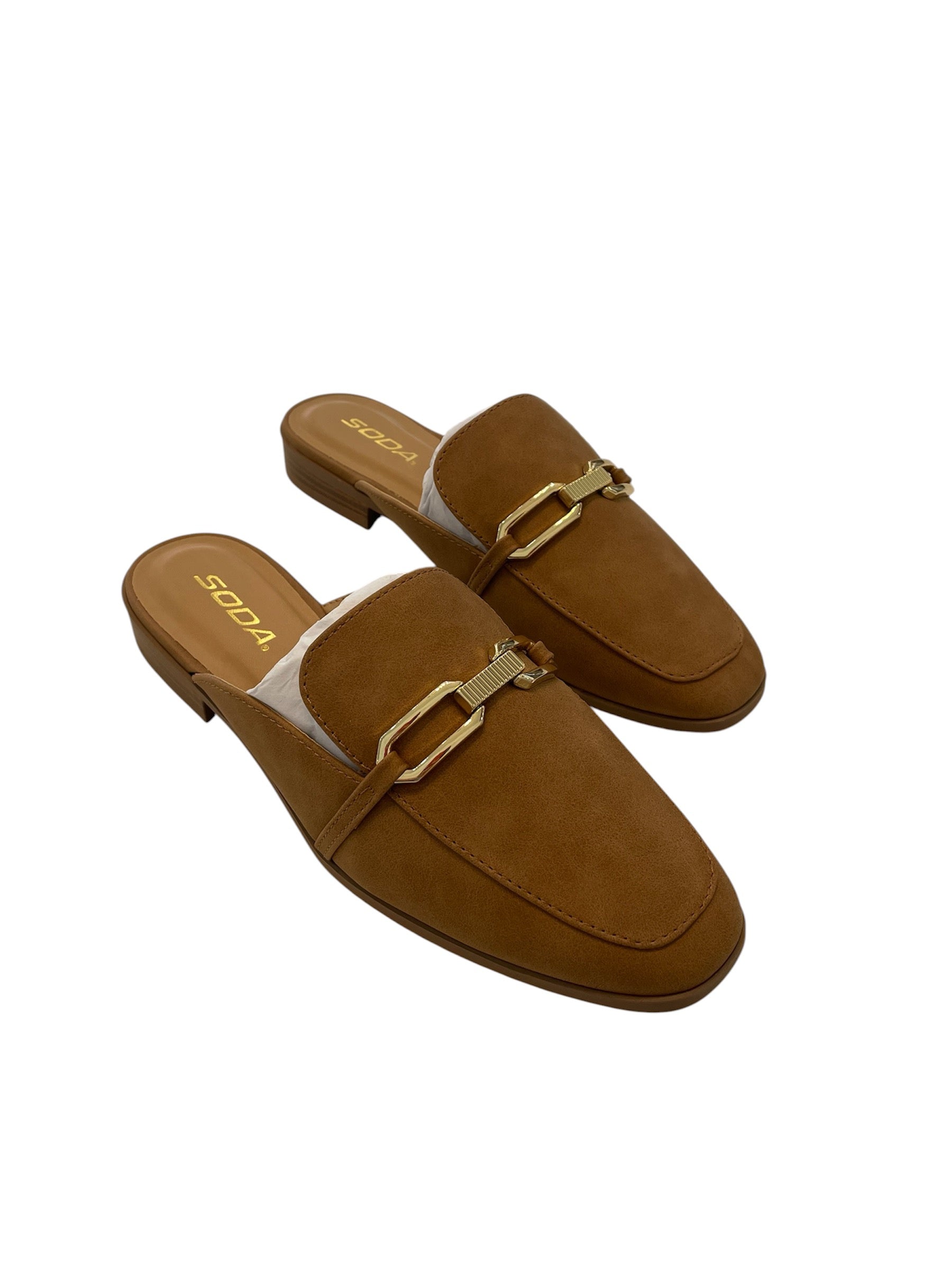 Tan Loafer Mules