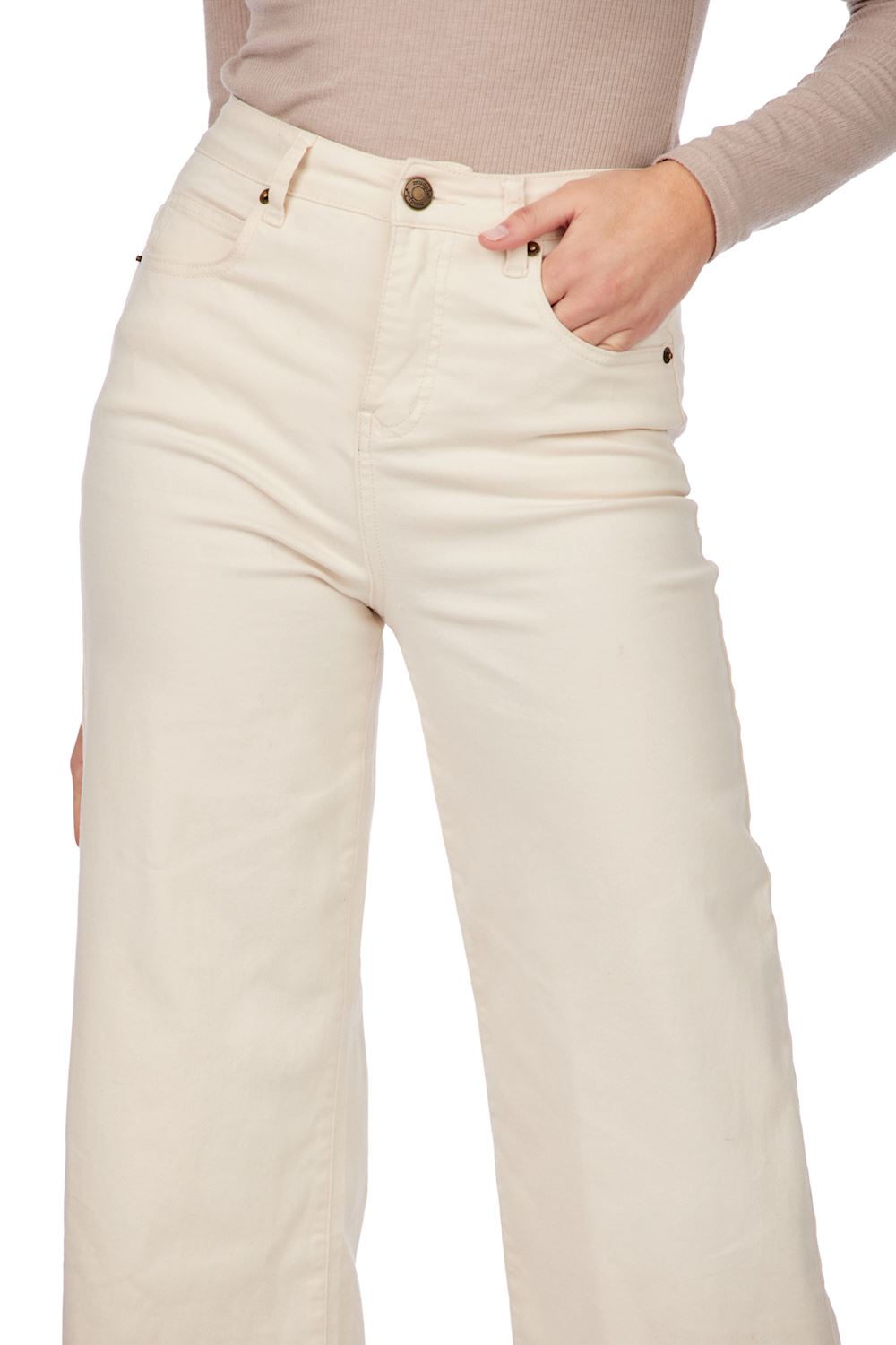 Crawford Wide Leg Jean-Light Tan