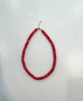 Red Small Flat Marble Beaded Necklace