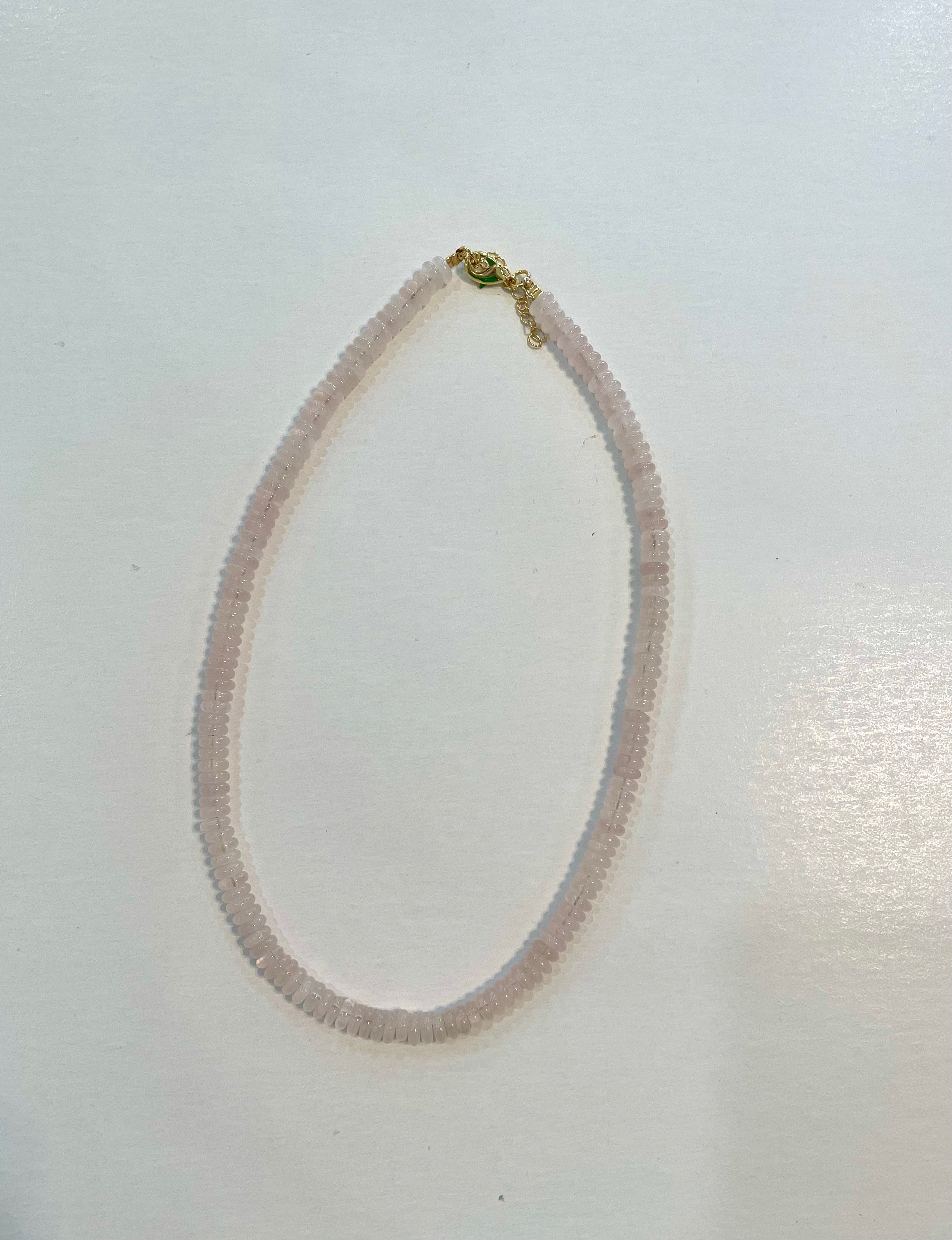 Rose Small Flat Marble Beaded Necklace