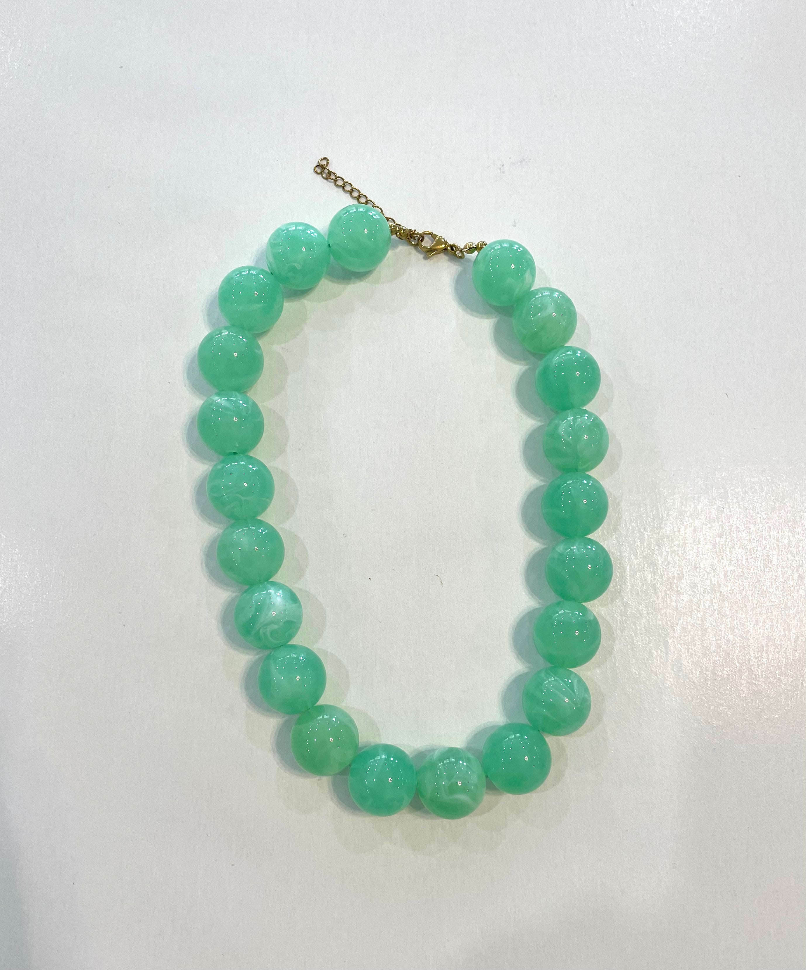 Mint Large Marble Beaded Necklace