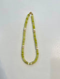 Lime Small Flat Marble Beaded Necklace