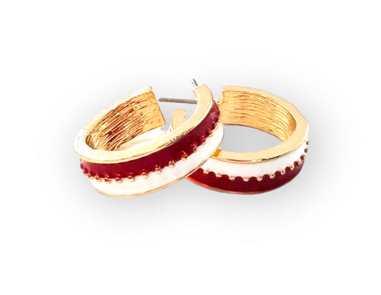 Crimson & White Meagan Earrings