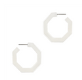 White Hexagon Earrings