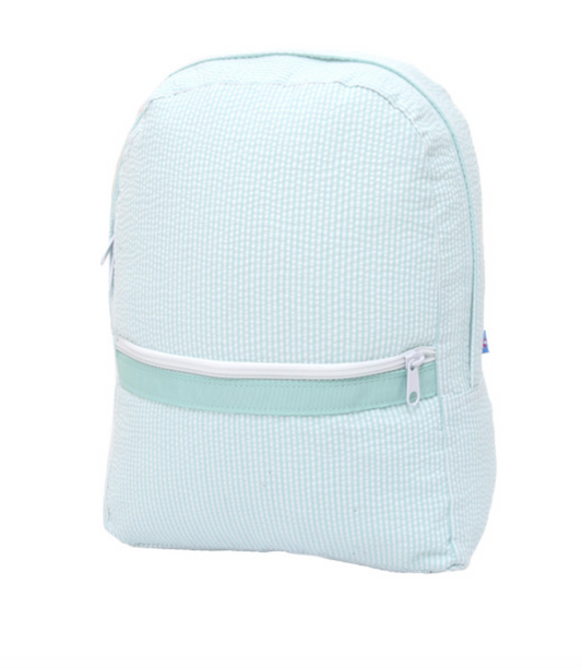 Mint Seersucker Backpack