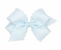 Small Moonstitch Bow- Light Blue w/ white