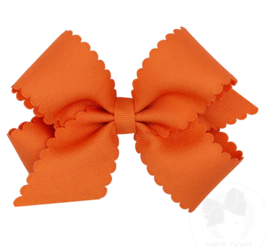 Medium Scallop Bow-Orange