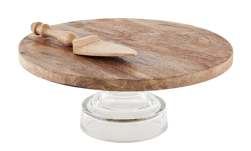 Wood & Glass Cake Stand