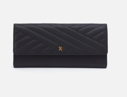 Black Quilted Jill Large Trifold