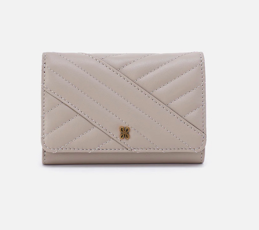 Warm Grey Quilted Jill Trifold Wallet
