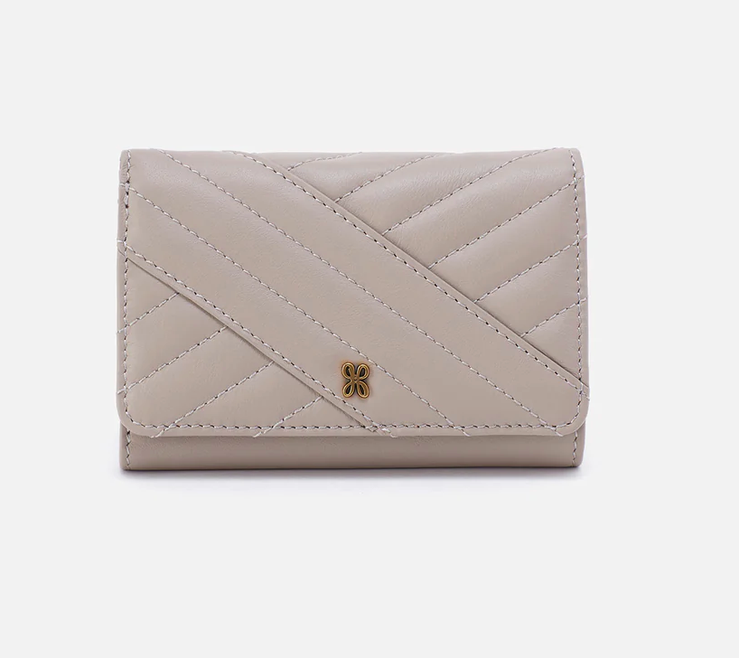 Warm Grey Quilted Jill Trifold Wallet