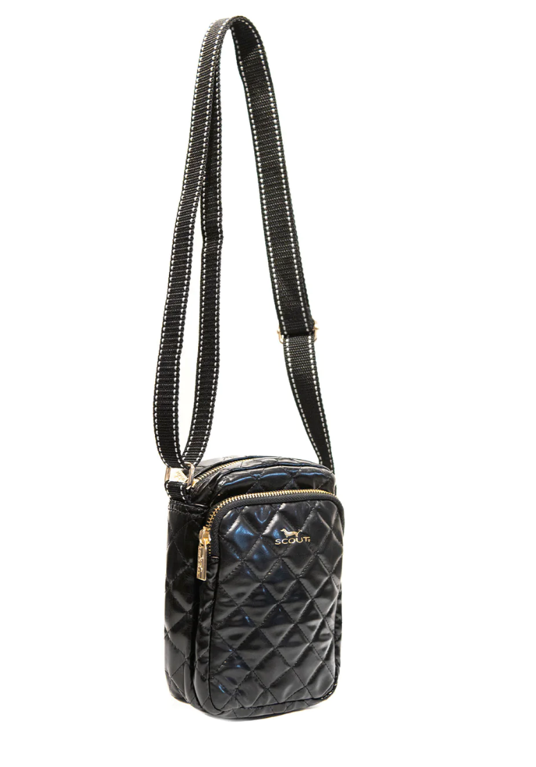 The Micromanager Crossbody Bag -Black Quilted PU