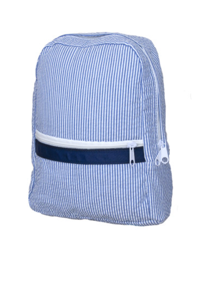 Blue Small Seersucker Backpack