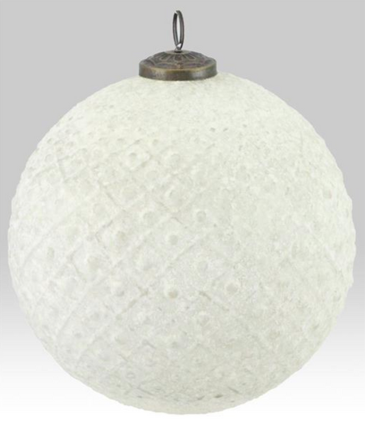 Glass Dot/Check Frosted Ornament 6"