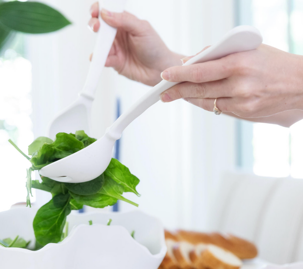 VIDA Nube Large Salad Servers -white