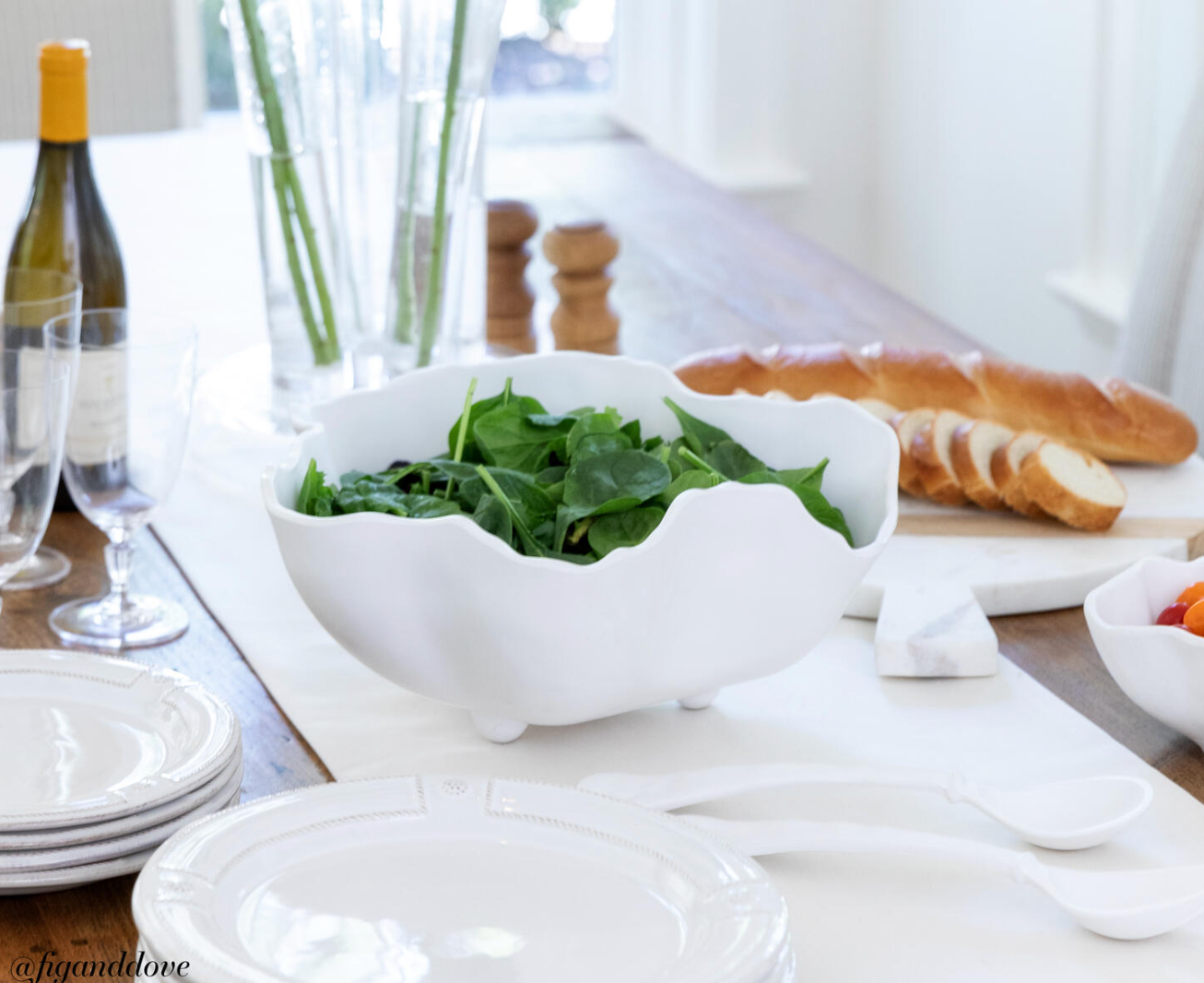 VIDA Nube Large Salad Servers -white