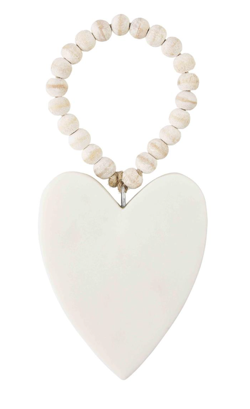 Heart White Marble Ornament