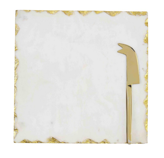 Gold Edge Marble Cheese set