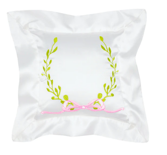 Satin Pink bow Pillow
