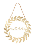 Gold Wreath Tin Door Hanger