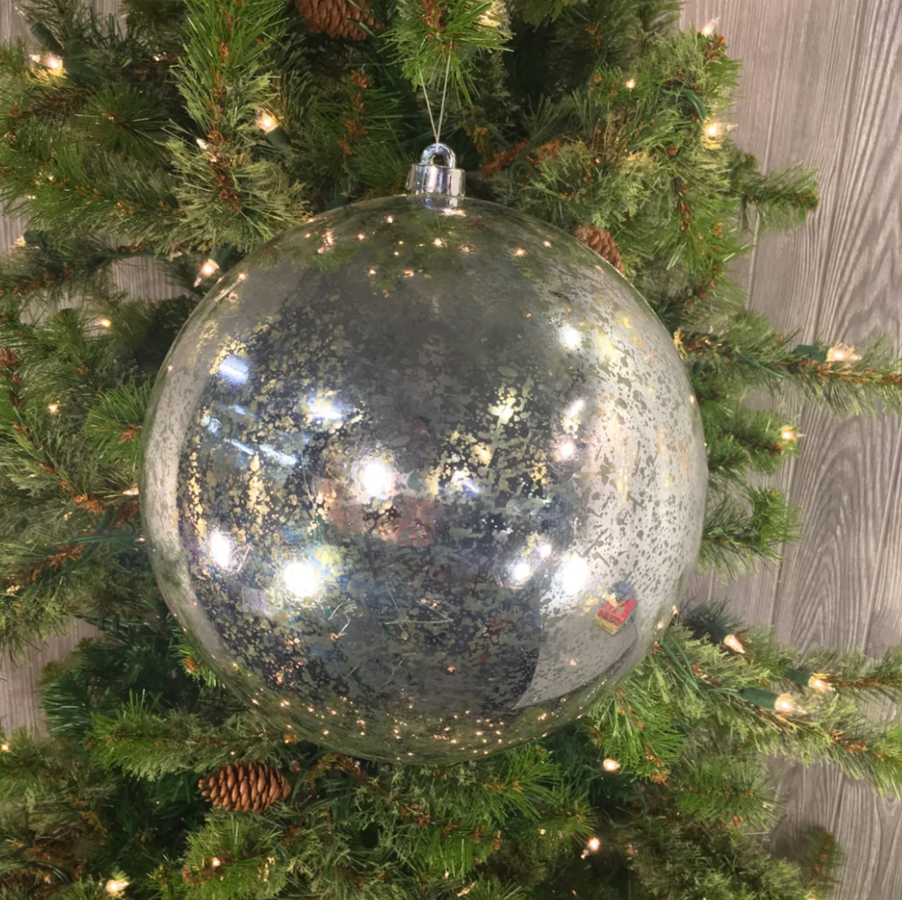 Mercury Ball Ornament Silver 10"
