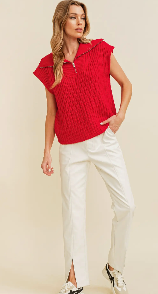 Ribbed Sleevless Sweater
