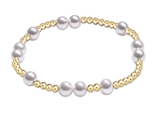 Hope Unwritten 6mm Bead Bracelet- Pearl