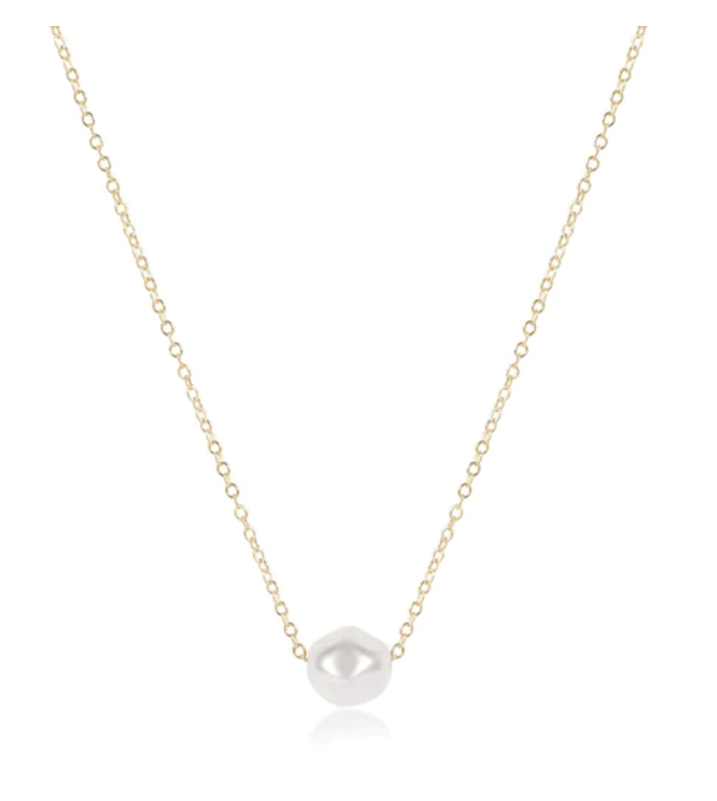 16" Necklace Gold- Admire Pearl