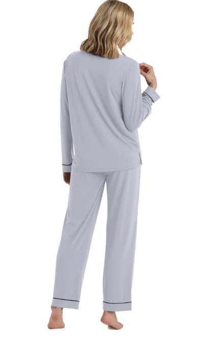 Grey Tatum Shawl Collar Pj Set