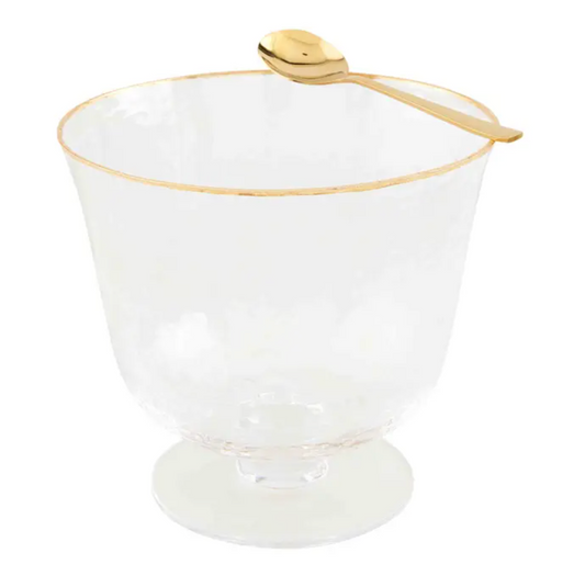 Gold Edge Glass Pedestal Bowl