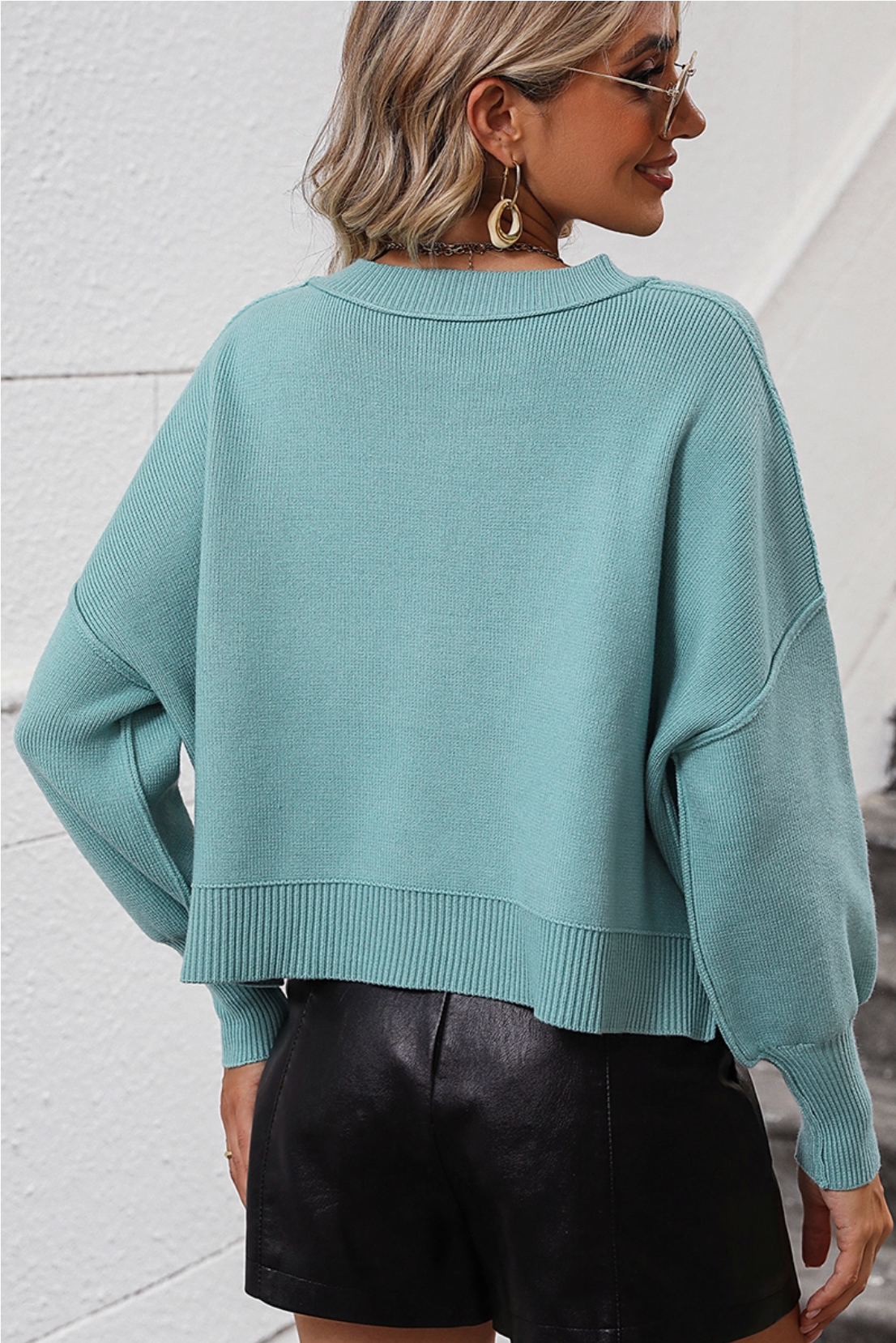 Teal Ribbed Sweater