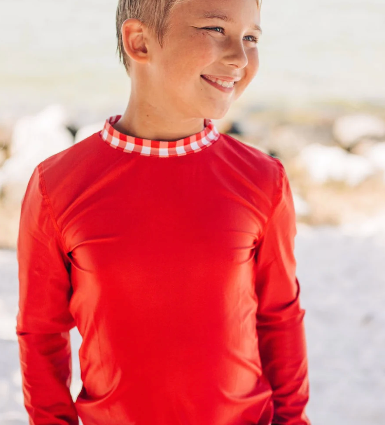 Red Gingham Rashguard