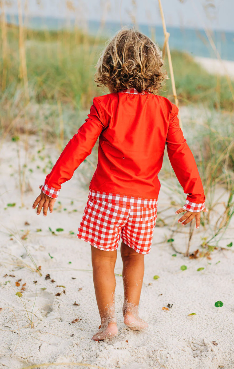 Red Gingham Rashguard