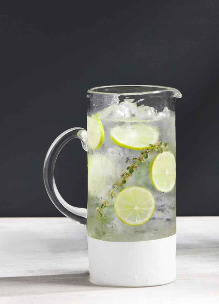 TWO-TONE GLASS PITCHER