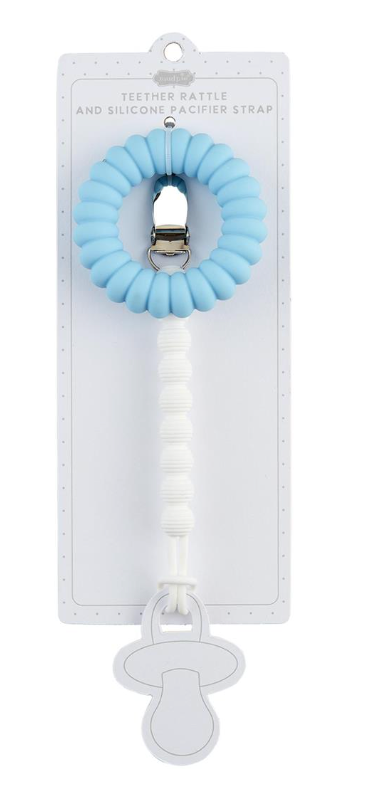 Blue Pacy Strap & Teether Set