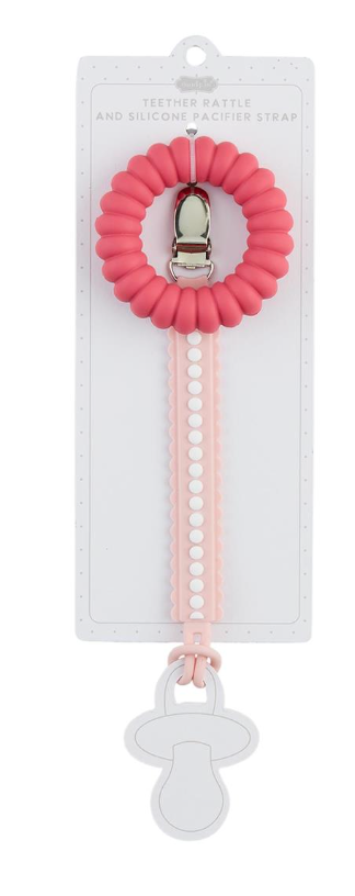 Hot Pink Pacy Strap & Teether Set