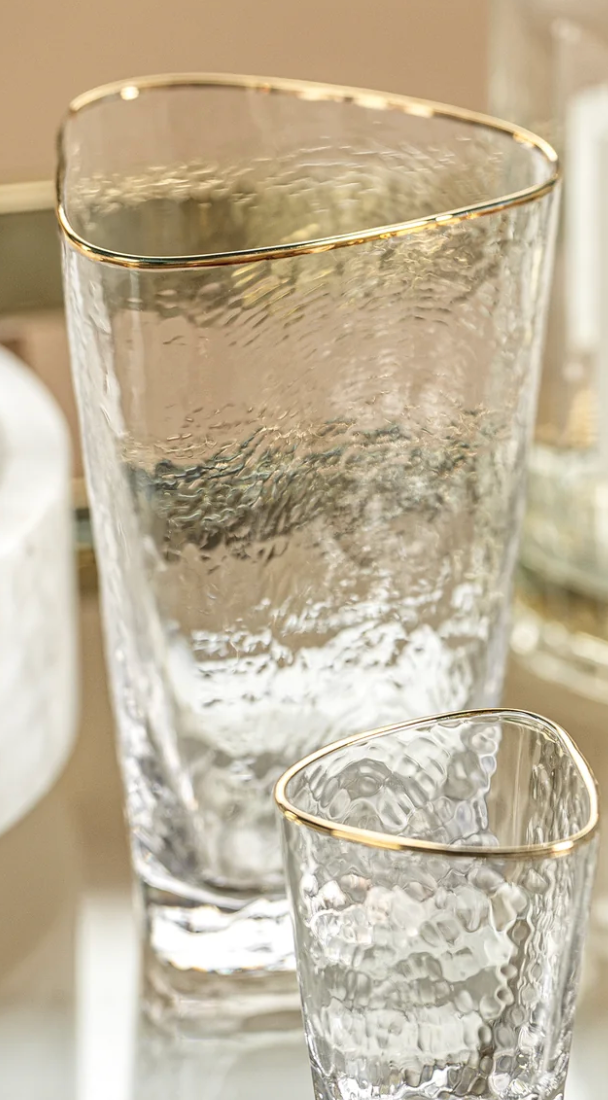 Hammered HB Glass - Set of 4