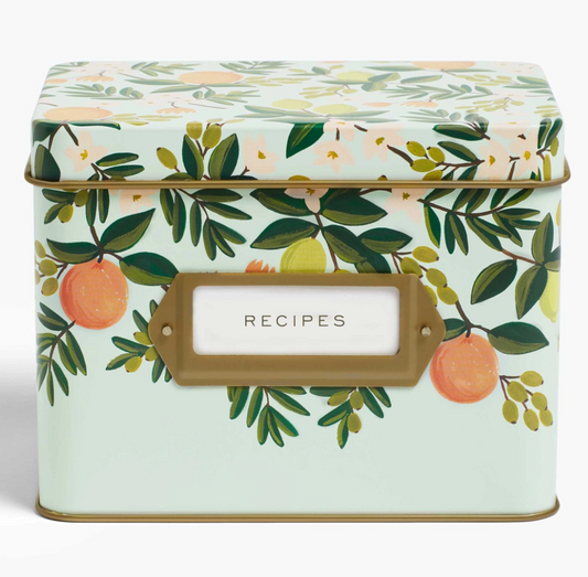 Recipe Box -Citrus Floral
