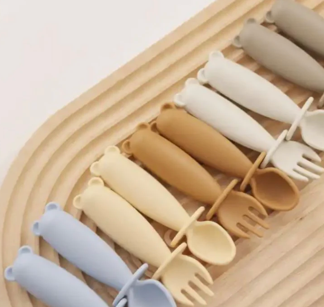 Silicone Fork and Spoon Teether Set