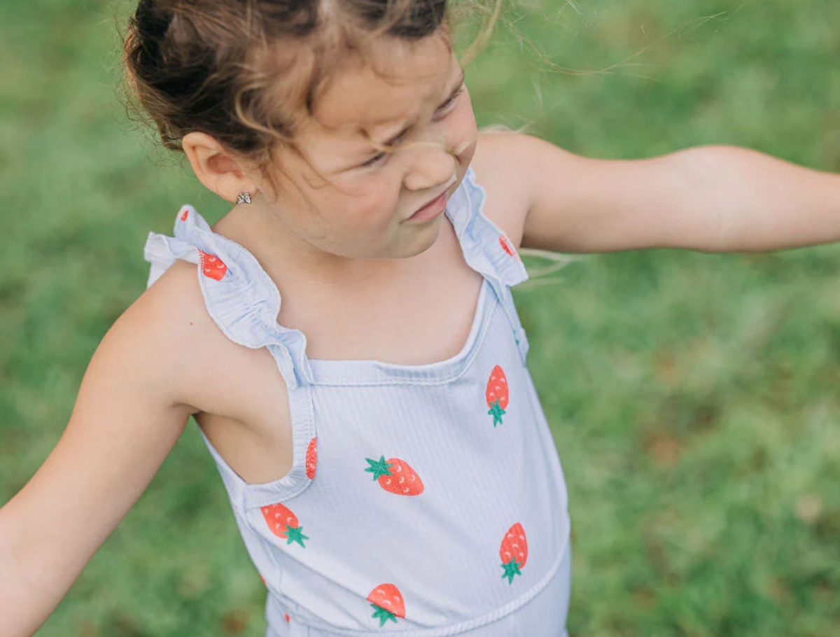 Strawberry Bow Romper