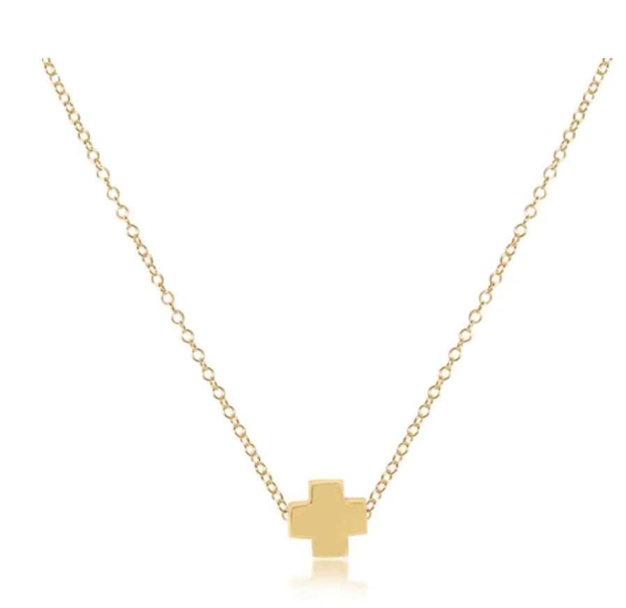 16" Necklace Signature Cross Gold