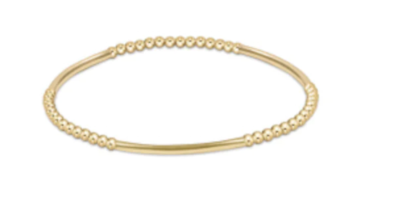 Bliss Bar Gold Pattern 2.5mm Bead Bracelet