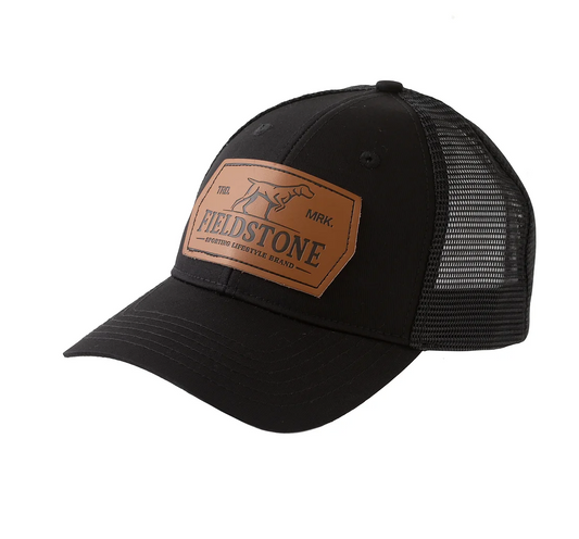 Dog Leather Patch Hat-Black