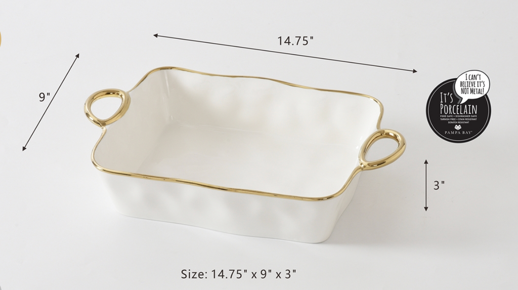 Rectangular Baker w/ Handles -Portofino